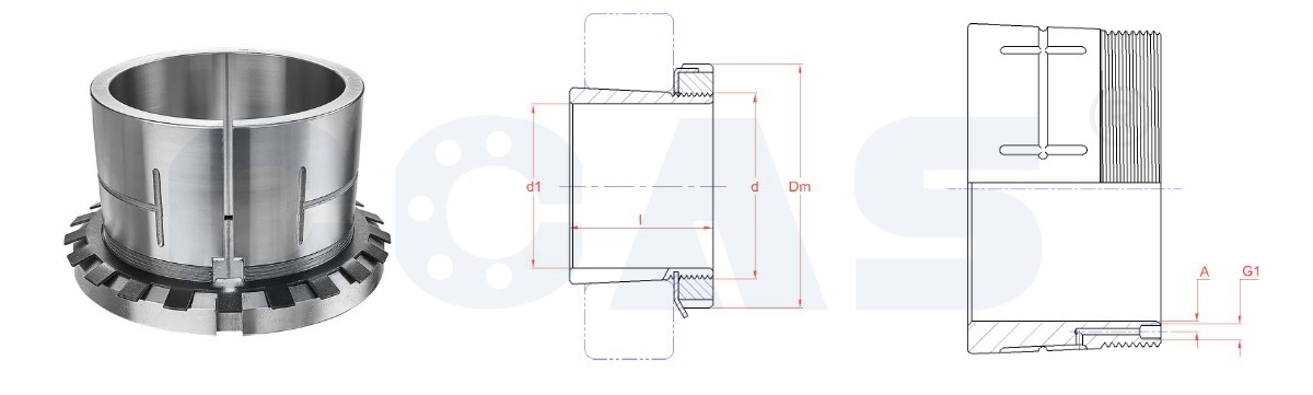 Drawing of HOH 23_HOH 32_HOH 31_HOH 30_HOH 39_Series Hydraulic Adapter Sleeves-CCAS Bearing