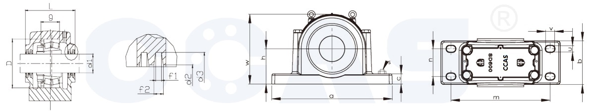SD600 Series Plummer Block Drawing-CCAS Bearing