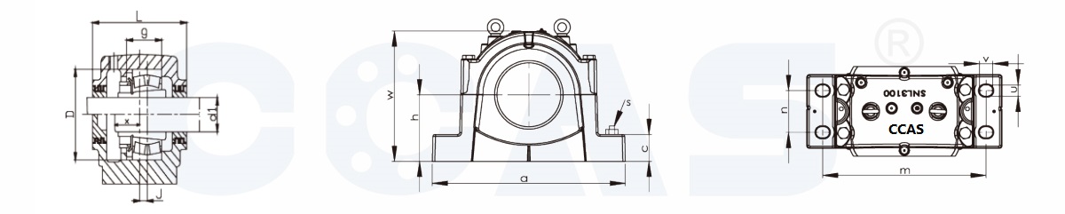 drawing of SNL 3100 series plummer block housings_CCAS Bearing